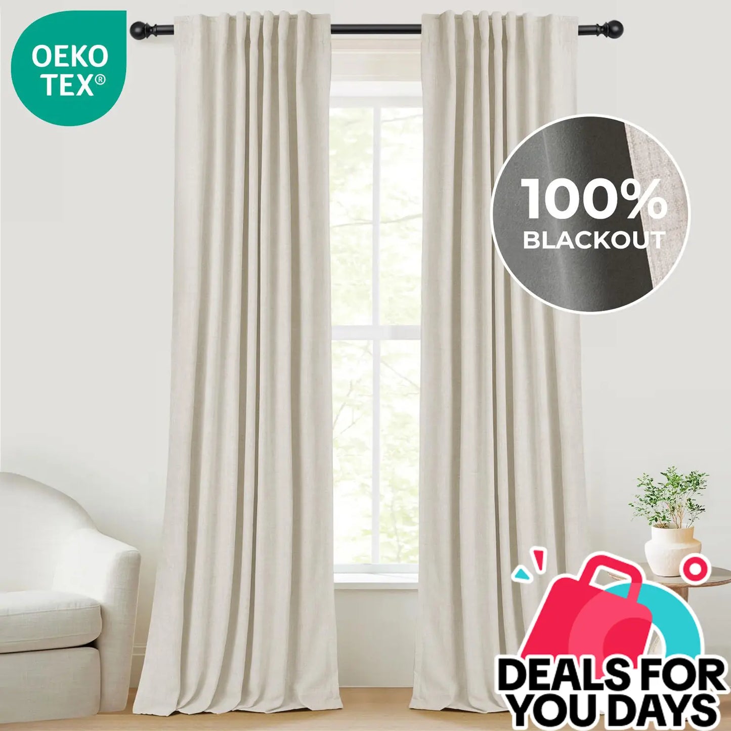 2pcs Blackout Curtains for LivingRoom